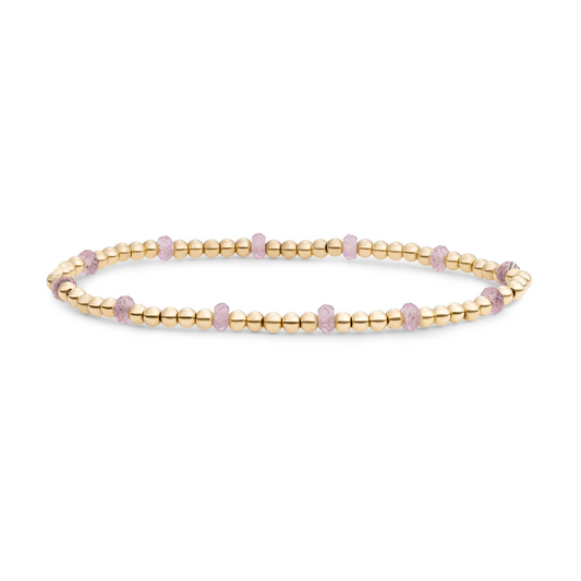 Bracelet | Pink Opalite Reverse Roundel - Gold