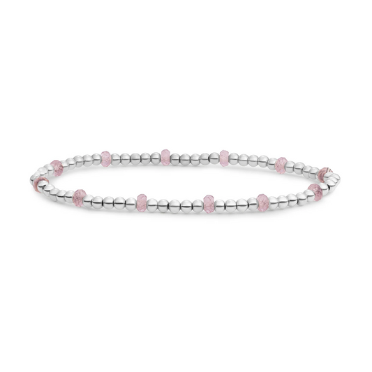 Bracelet | Pink Opalite Reverse Roundel - Silver