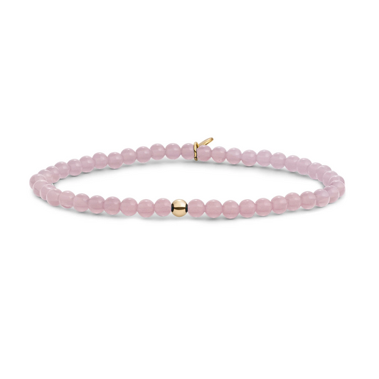Bracelet | Pink Opalite Saturn small - Gold - 4mm