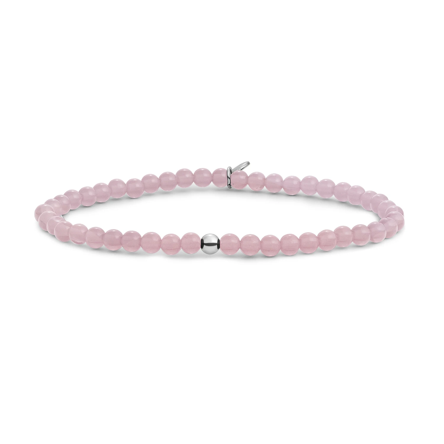 Bracelet | Pink Opalite Saturn small - Silver - 4mm