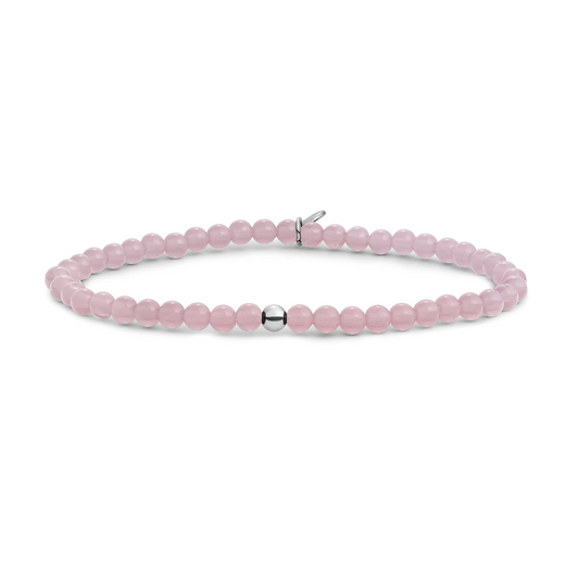 Bracelet | Pink Opalite Saturn small - Silver - 4mm