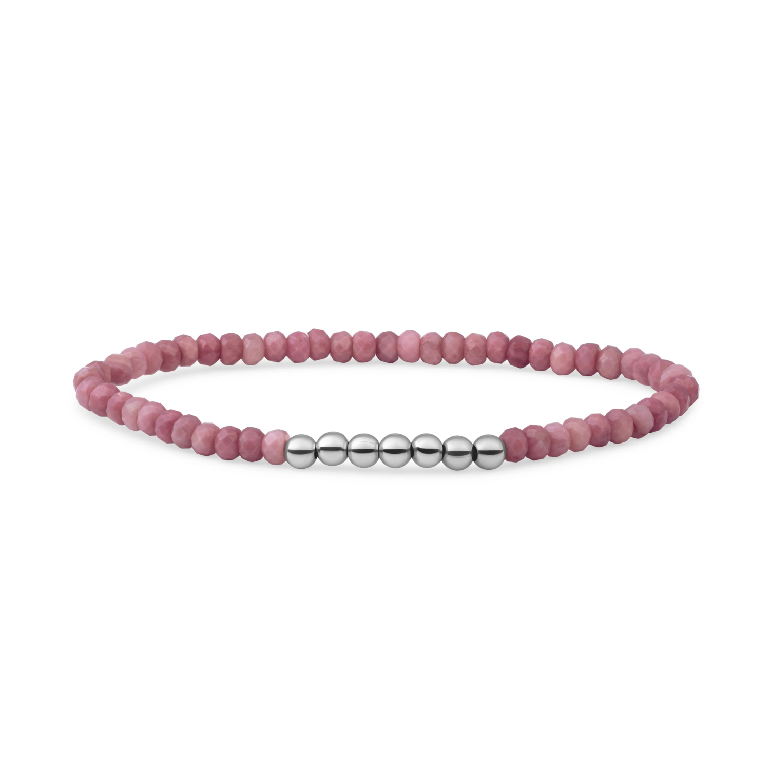 Bracelet | Pink Rhodonite 4mm Reverse Universe | silver
