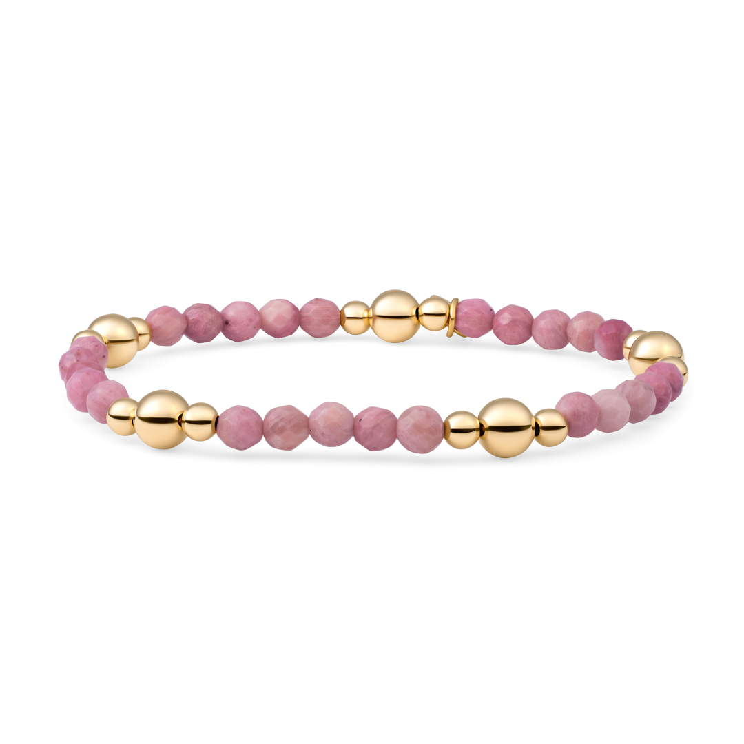 Bracelet | Pink Rhodonite Bold Mix - Gold