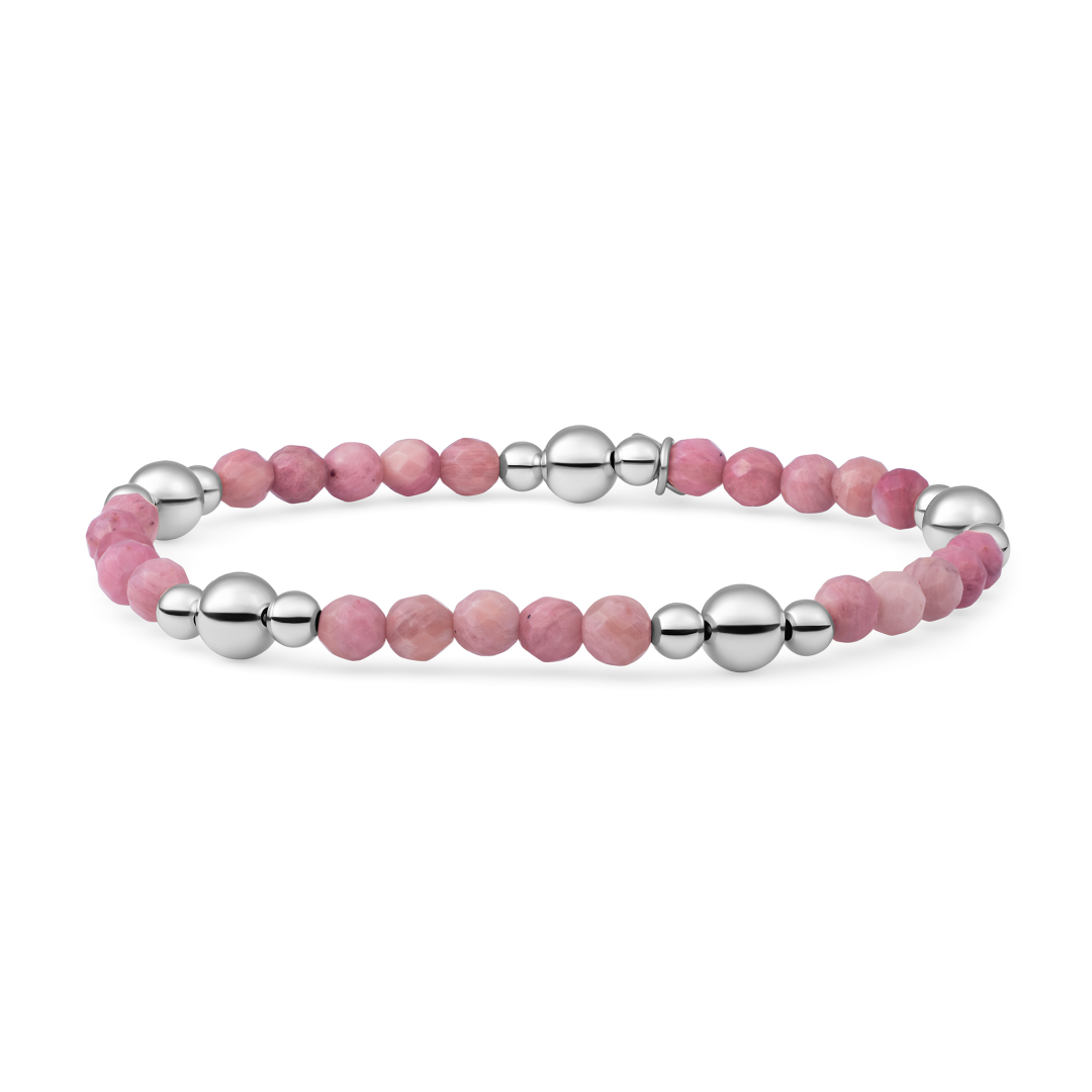 Bracelet | Pink Rhodonite Bold Mix - Silver