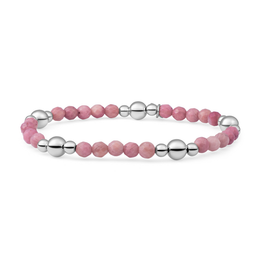 Bracelet | Pink Rhodonite Bold Mix - Silver