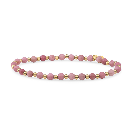 Bracelet | Pink Rhodonite Interstellar - Gold 3mm