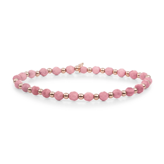 Bracelet | Pink Rhodonite Interstellar - Rose Gold 3mm