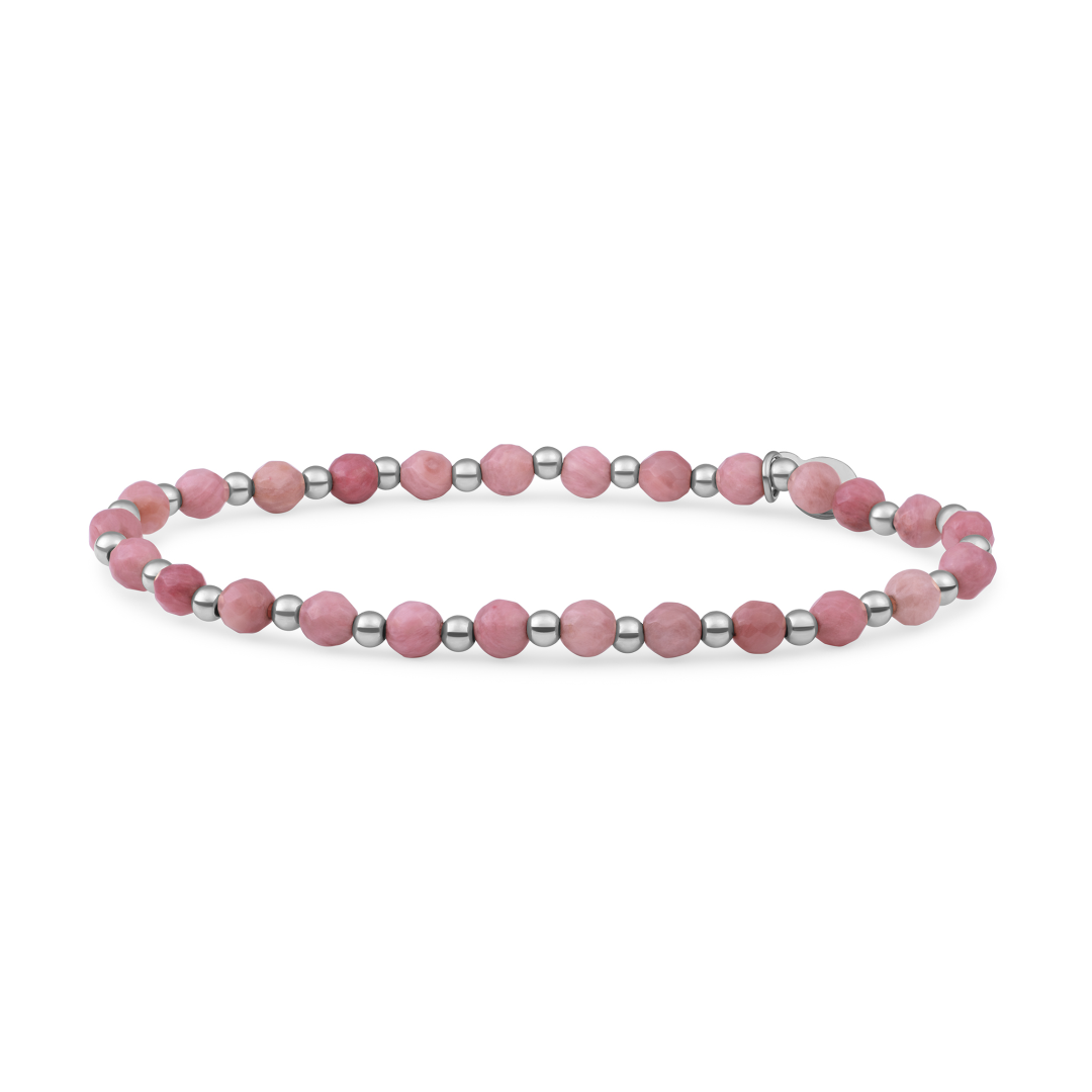 Bracelet - Pink Rhodonite Interstellar - Silver 3mm