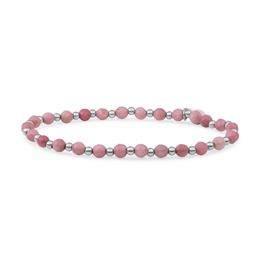 Bracelet - Pink Rhodonite Interstellar - Silver 3mm