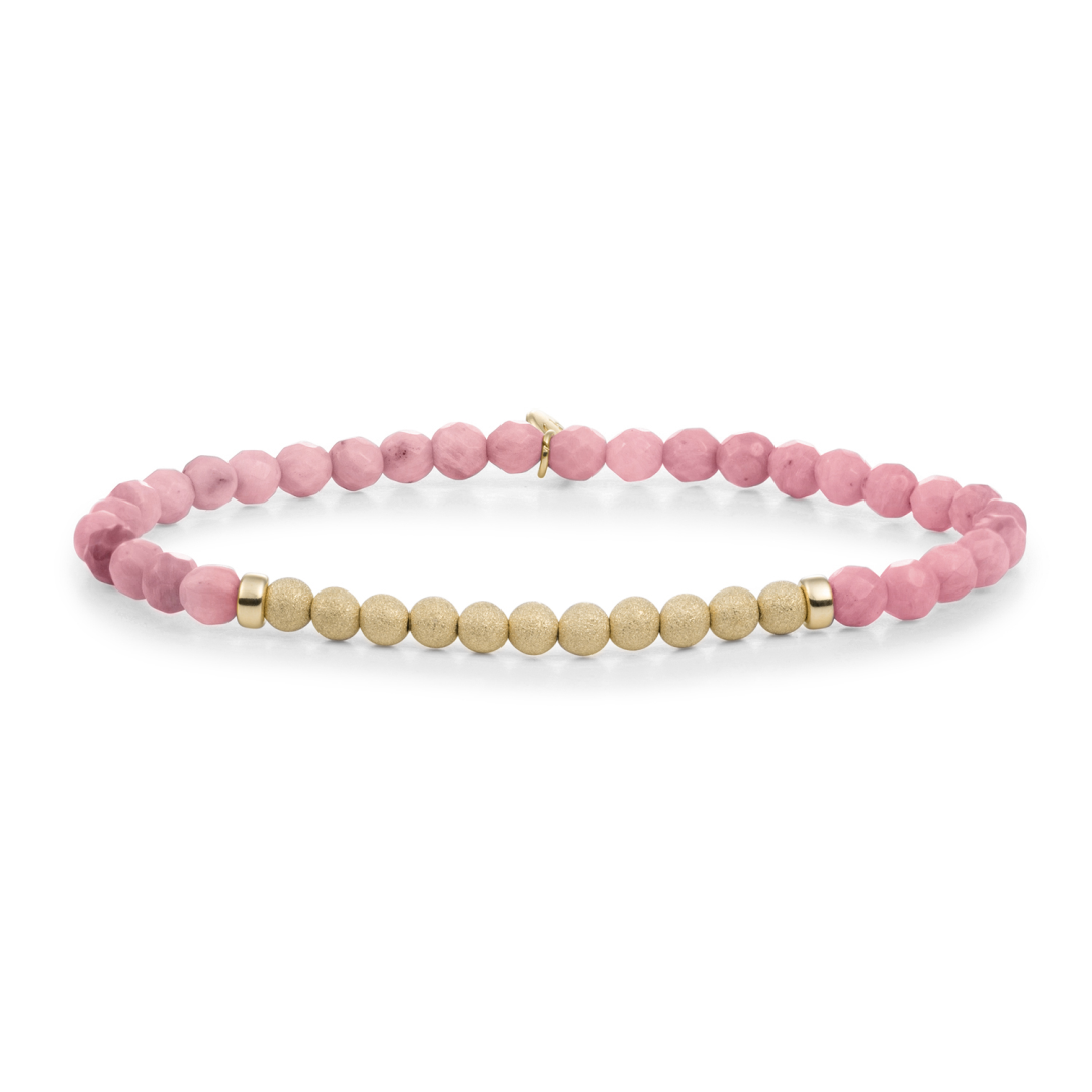 Bracelet | Pink Rhodonite Lightyear - Gold Champagne