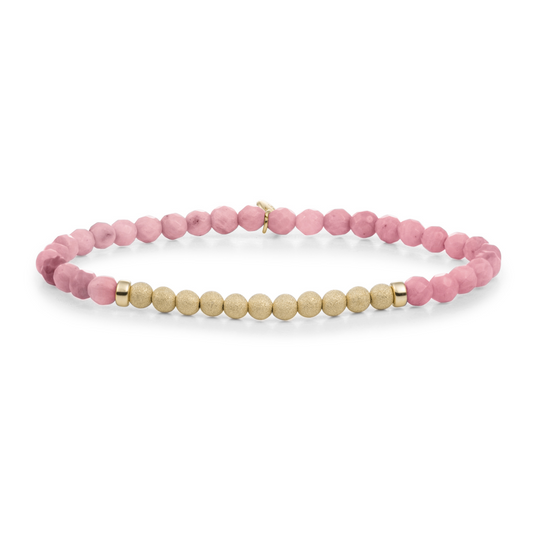 Bracelet | Pink Rhodonite Lightyear - Gold Champagne