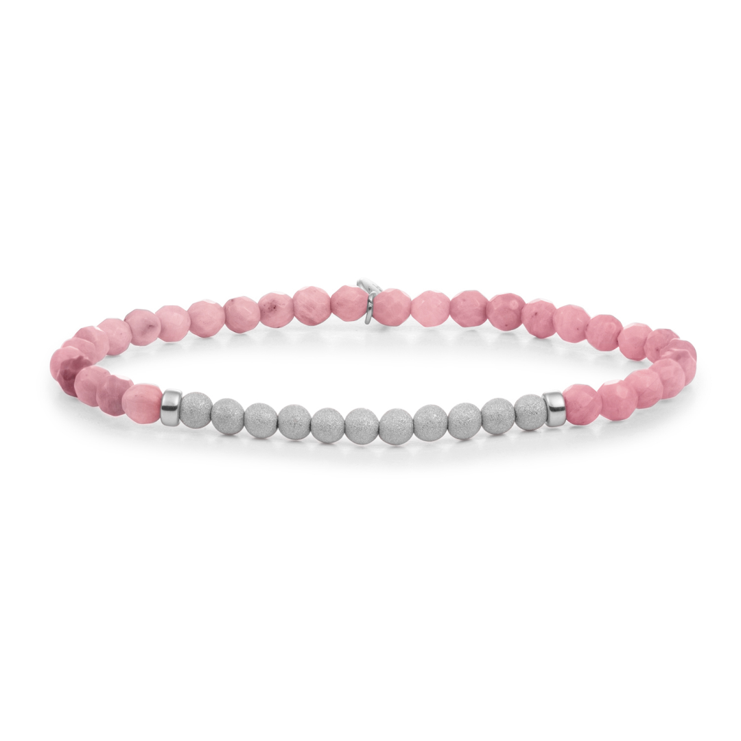 Bracelet | Pink Rhodonite Lightyear - Silver Champagne