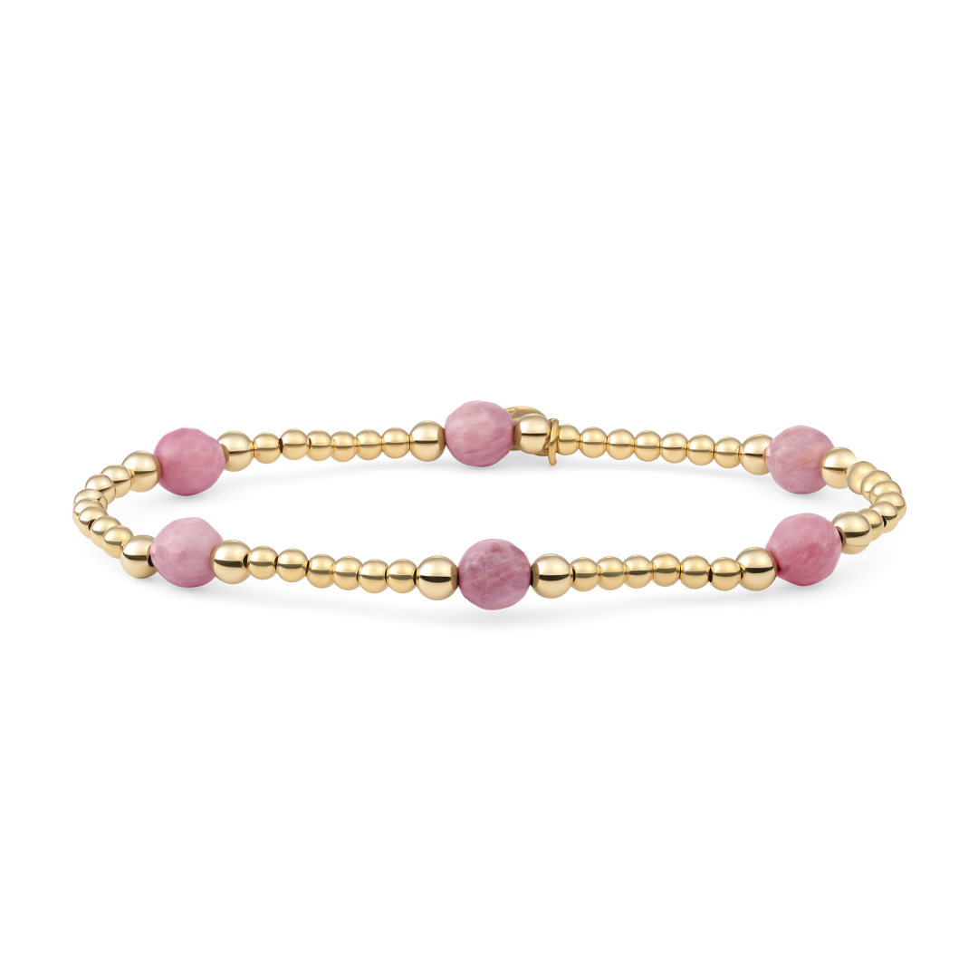 Bracelet | Pink Rhodonite Reverse Bold Mix - Gold