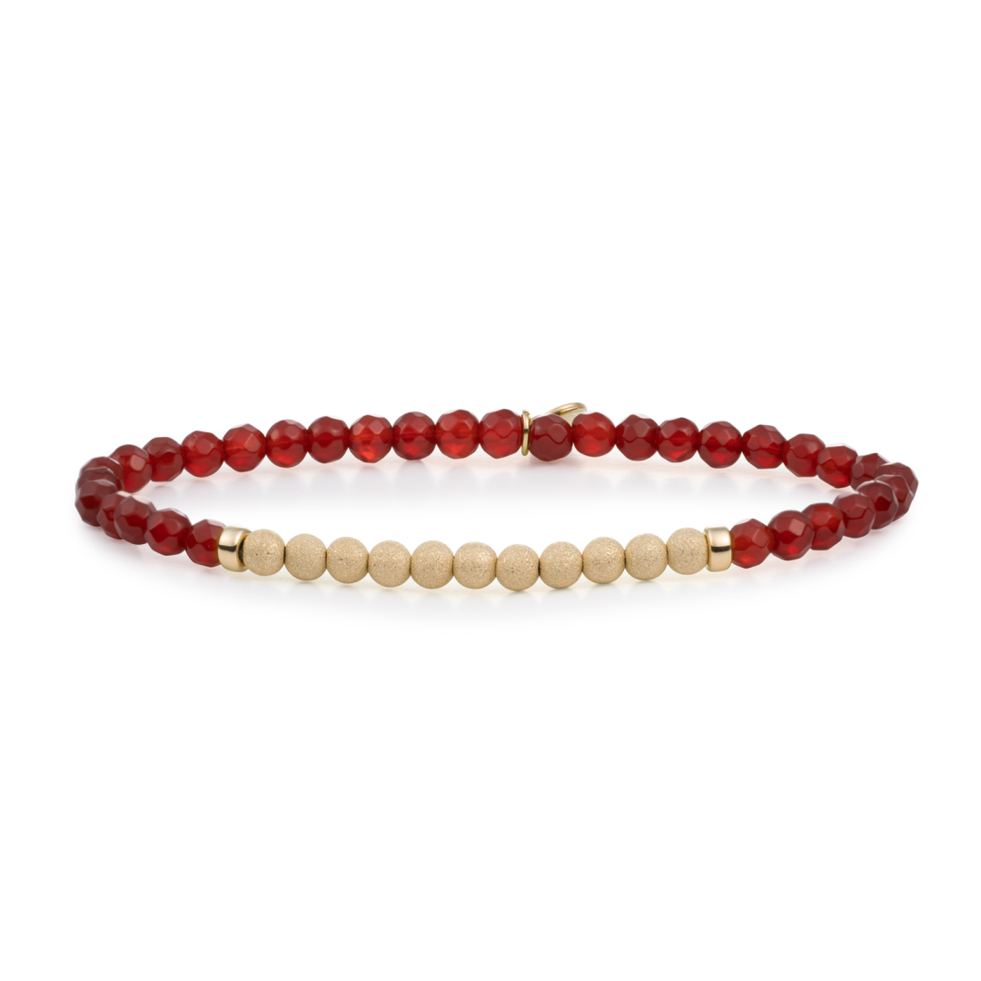 Bracelet - Red Agate Lightyear - Gold Champagne