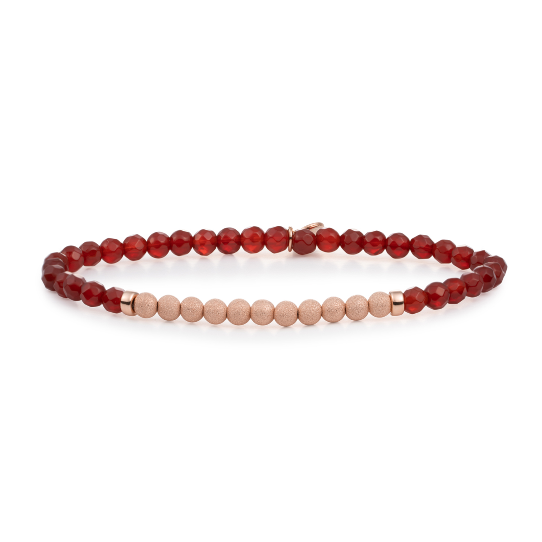 Bracelet - Red Agate Lightyear - Rose Gold Champagne