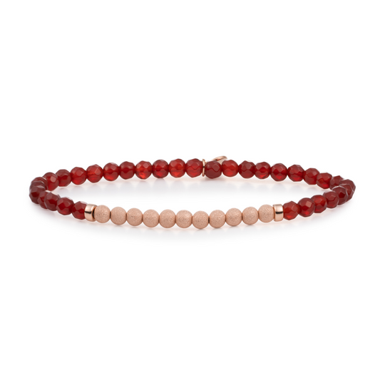Bracelet - Red Agate Lightyear - Rose Gold Champagne