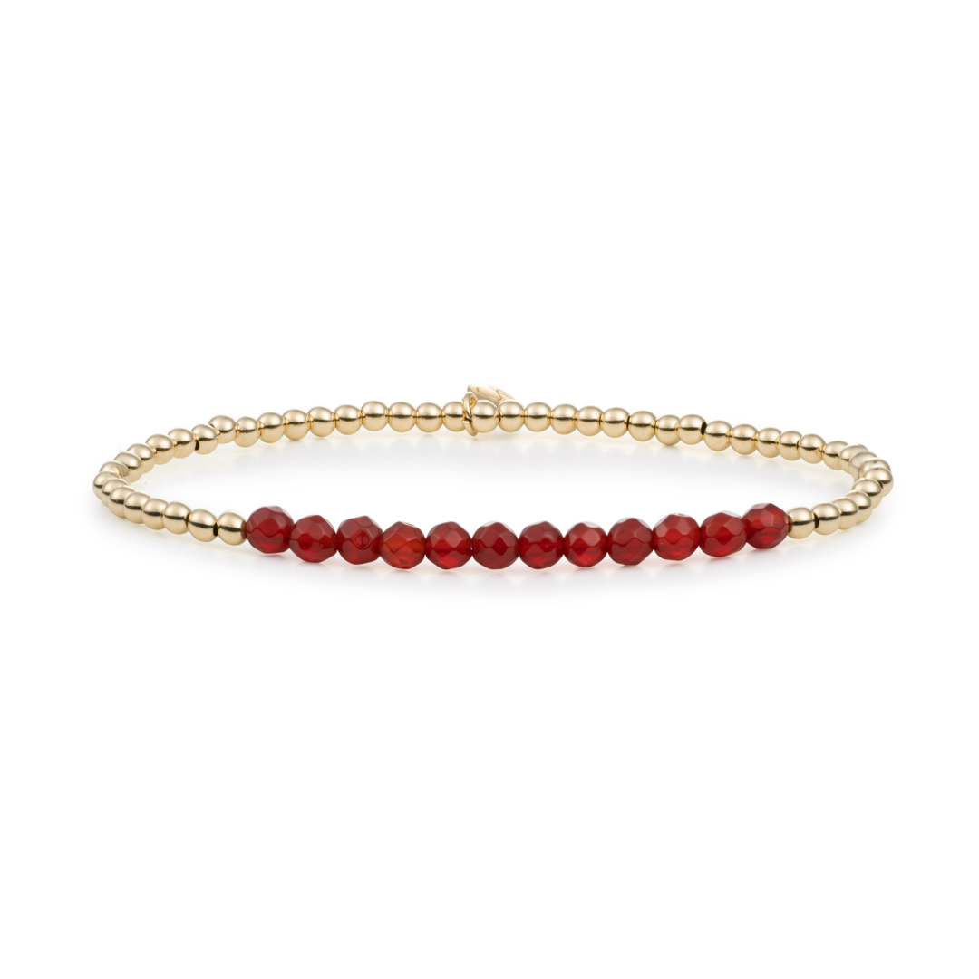 Bracelet - Red Agate Universe - Gold 3mm