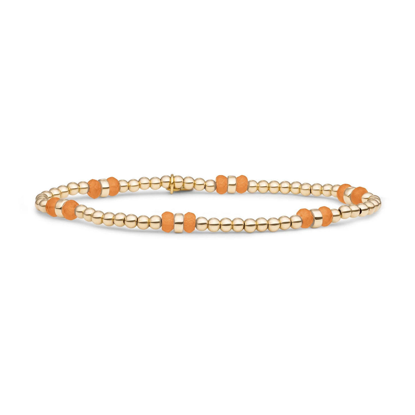 Bracelet | Red Aventurine Double Reverse Roundel - Gold