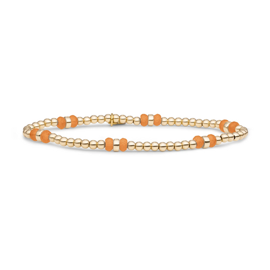 Bracelet | Red Aventurine Double Reverse Roundel - Gold