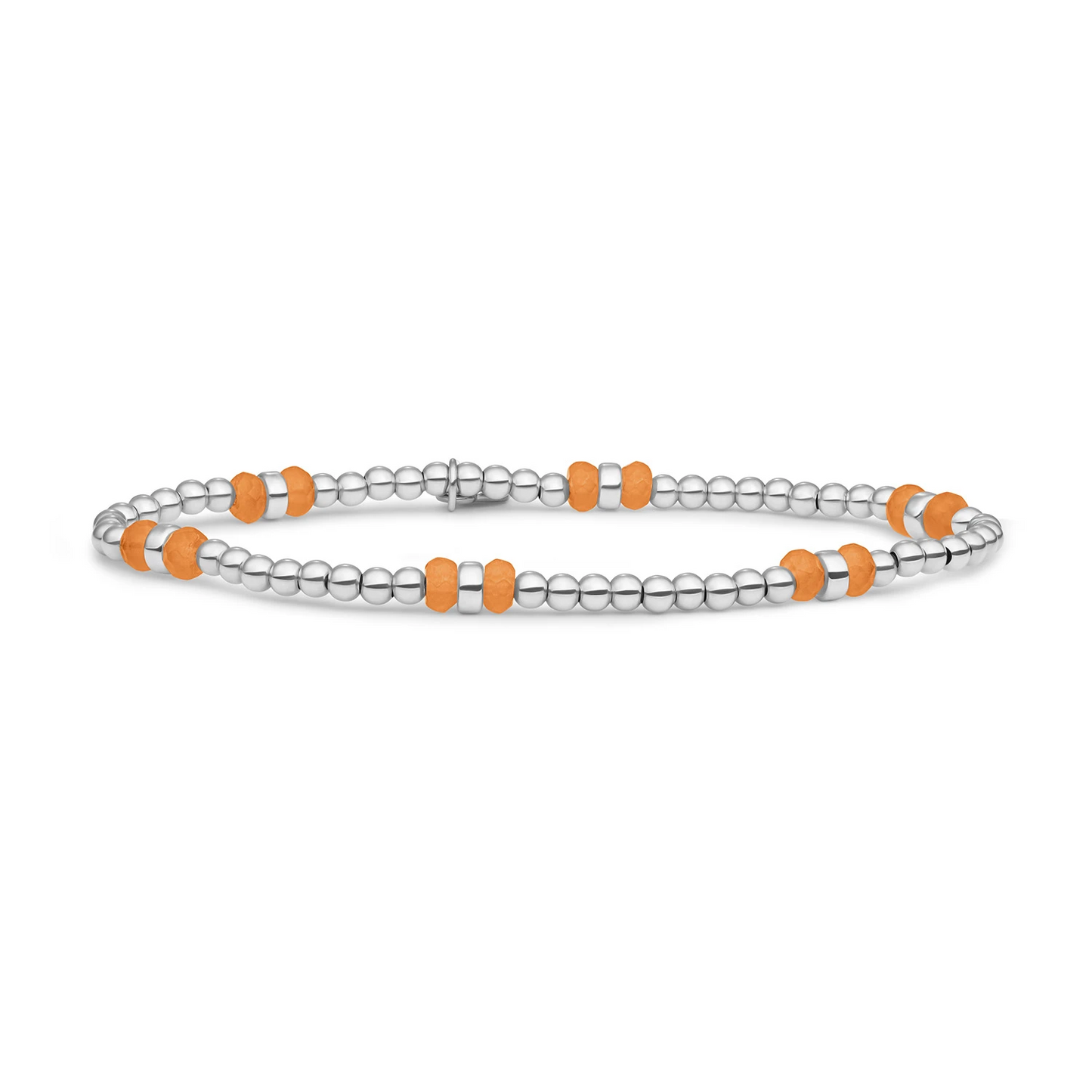 Bracelet | Red Aventurine Double Reverse Roundel - Silver