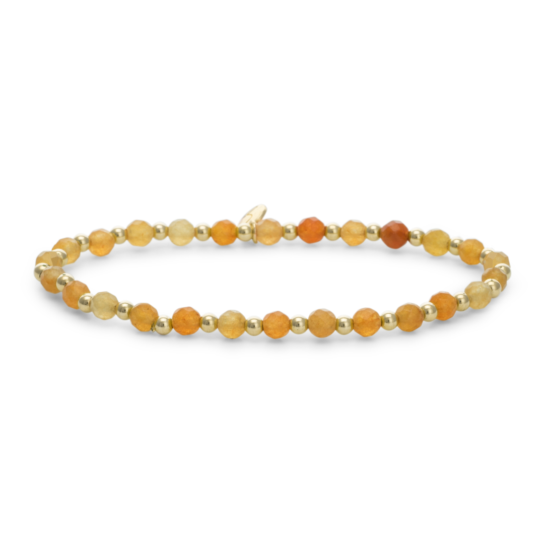 Bracelet - Red Aventurine Interstellar - Gold 3mm