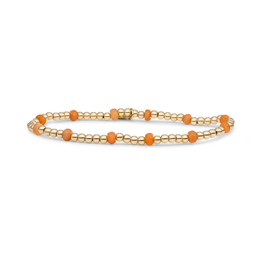 Bracelet | Red Aventurine Reverse Roundel - Gold