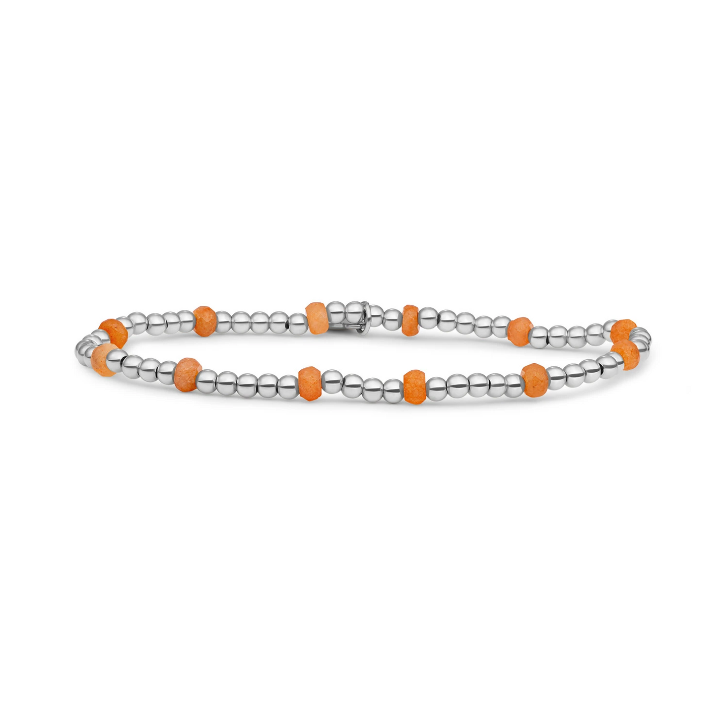 Bracelet | Red Aventurine Reverse Roundel - Silver
