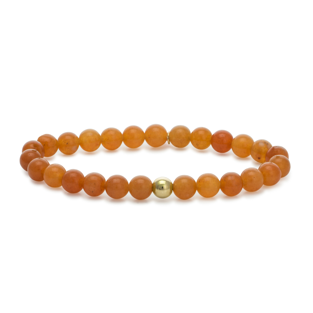 Bracelet - Red Aventurine Saturn large - Gold 6mm