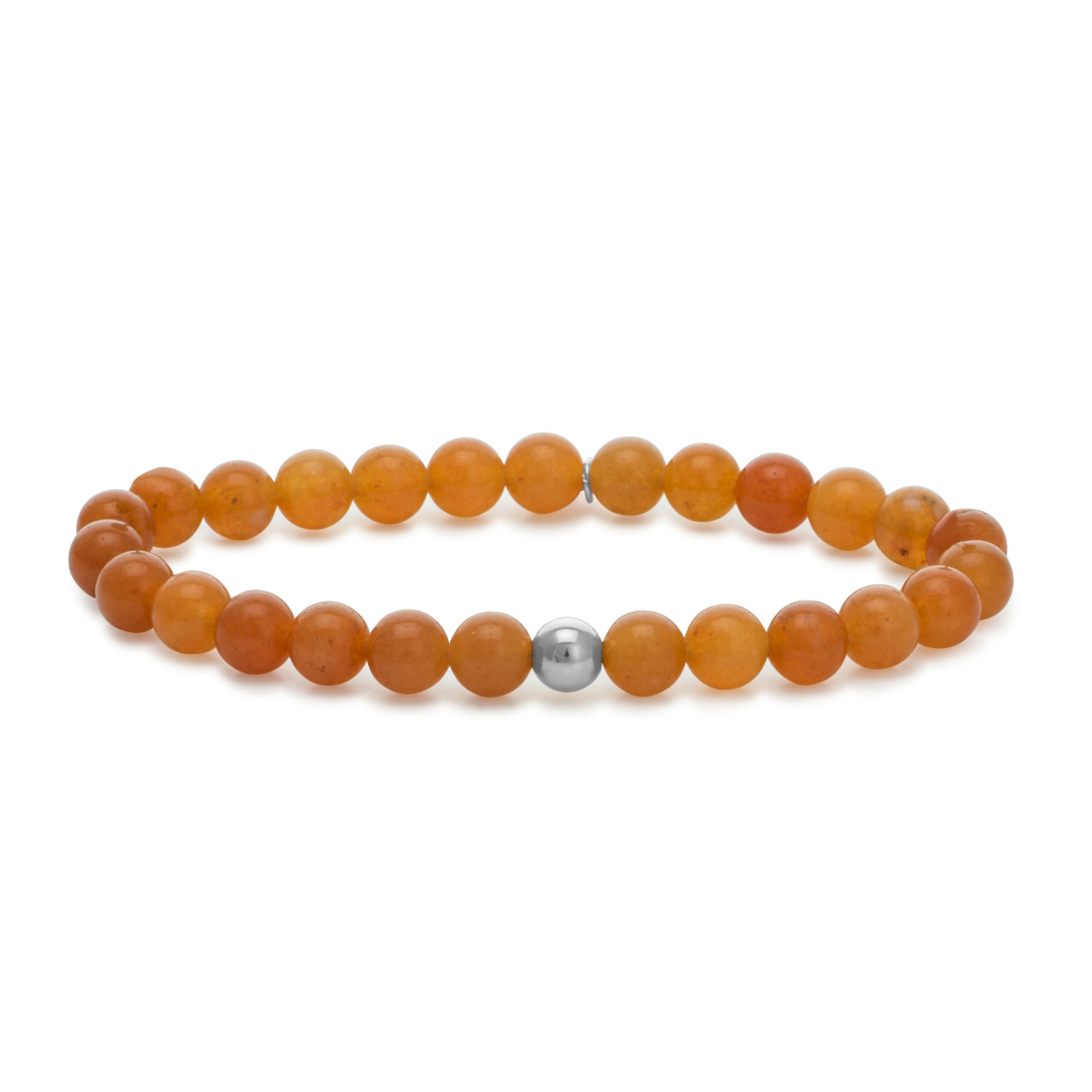 Bracelet - Red Aventurine Saturn large - Silver 6mm