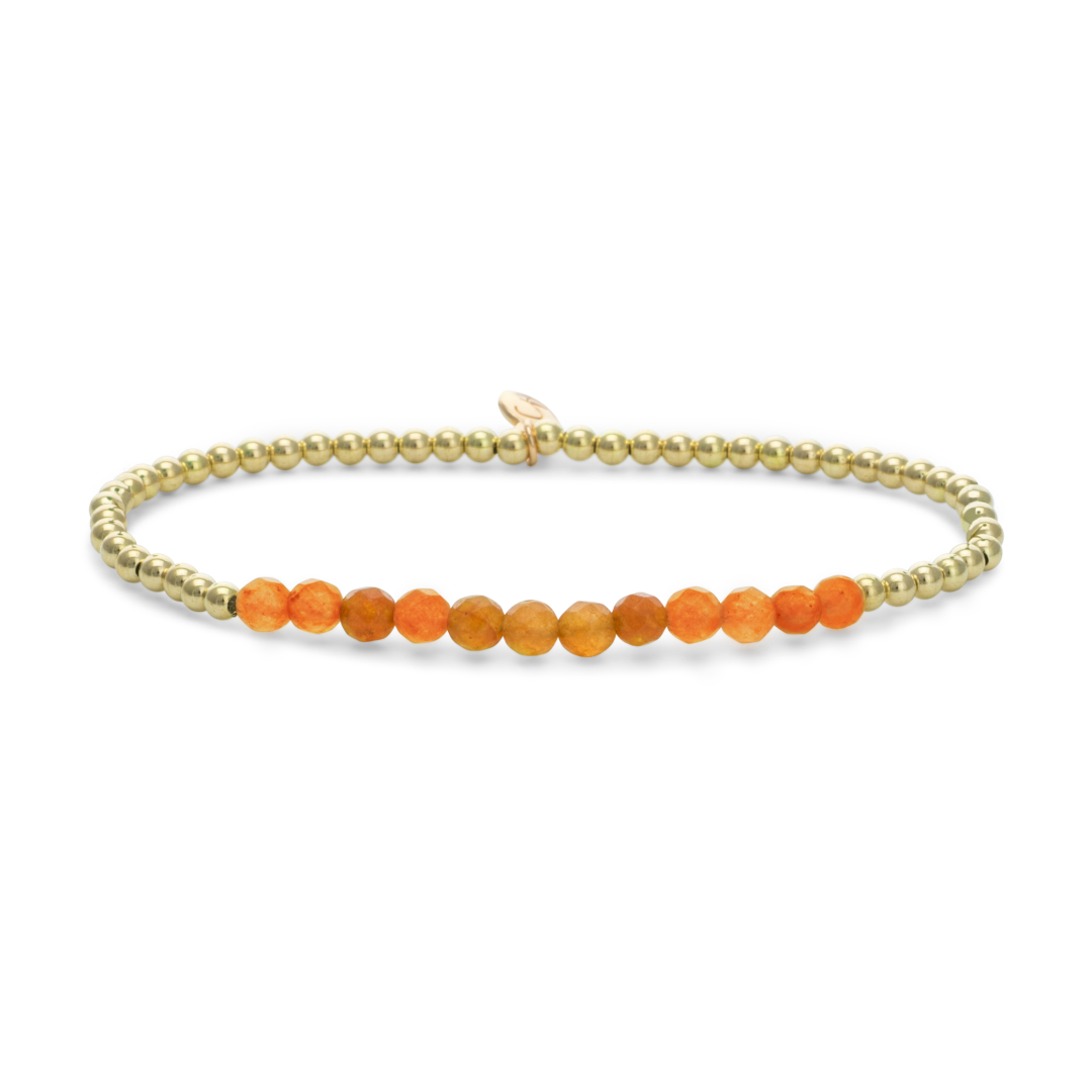 Bracelet - Red Aventurine Universe - Gold 3mm