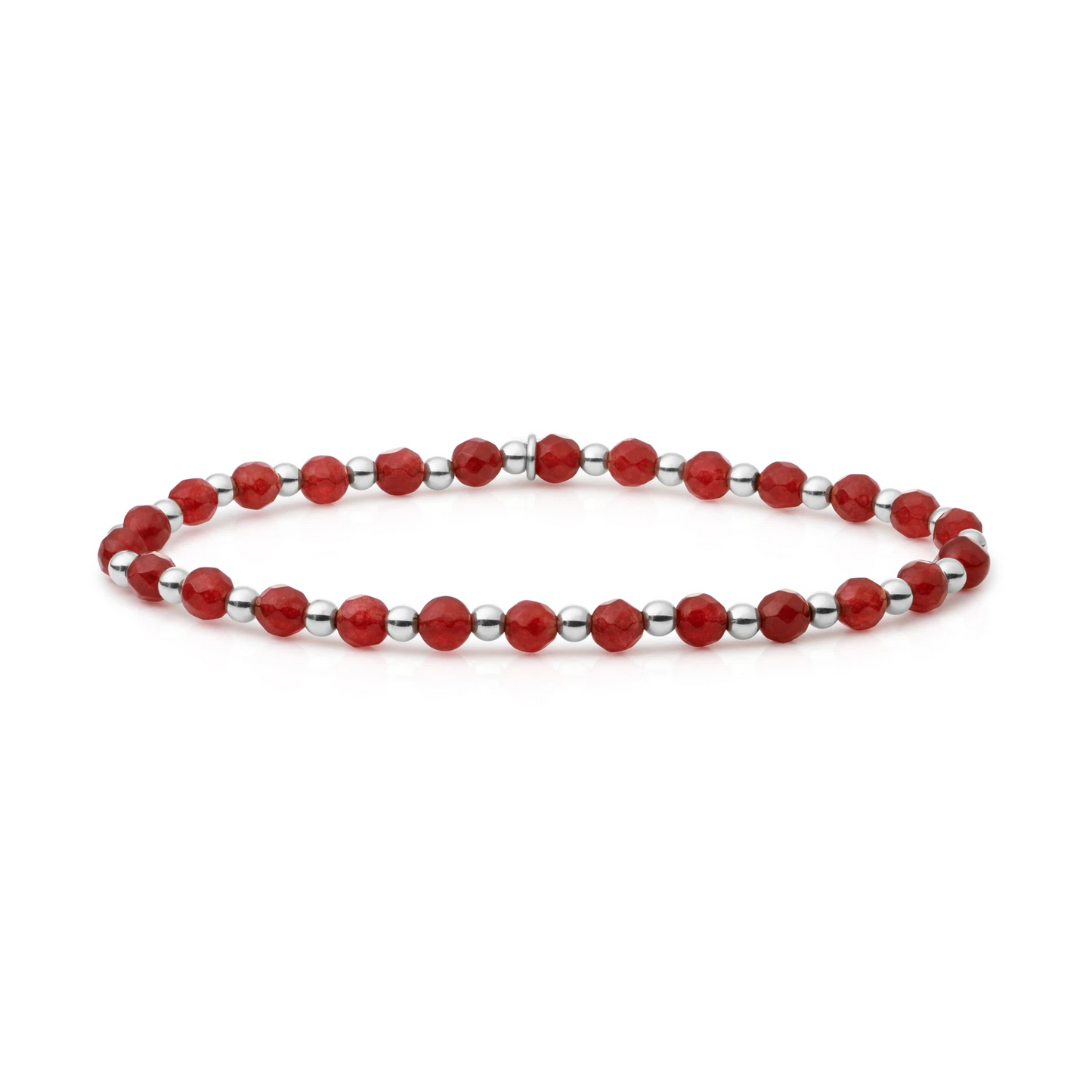 Bracelet | Red Coral Interstellar - Silver 3mm