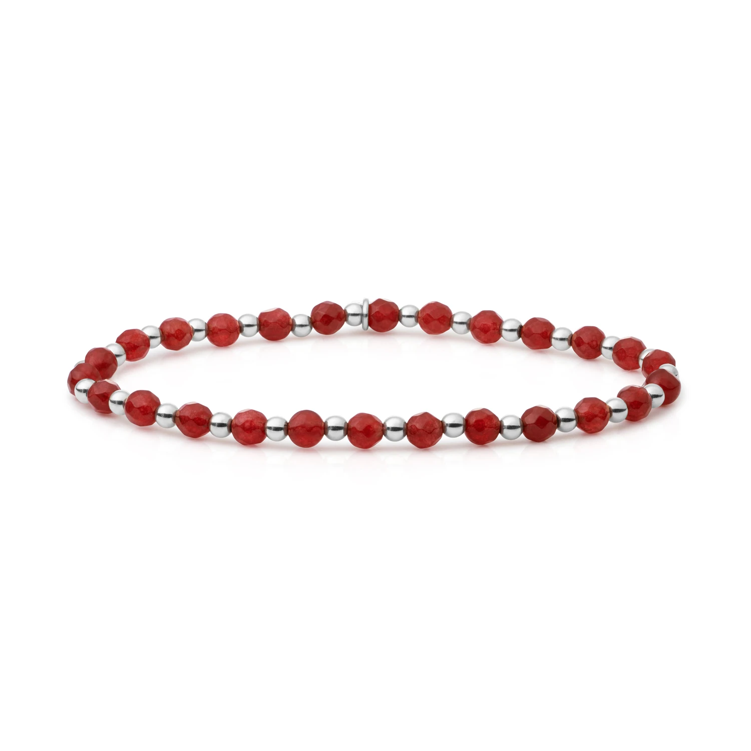 Bracelet | Red Coral Interstellar - Silver 3mm