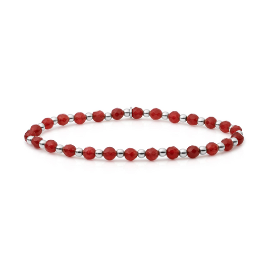 Bracelet | Red Coral Interstellar - Silver 3mm