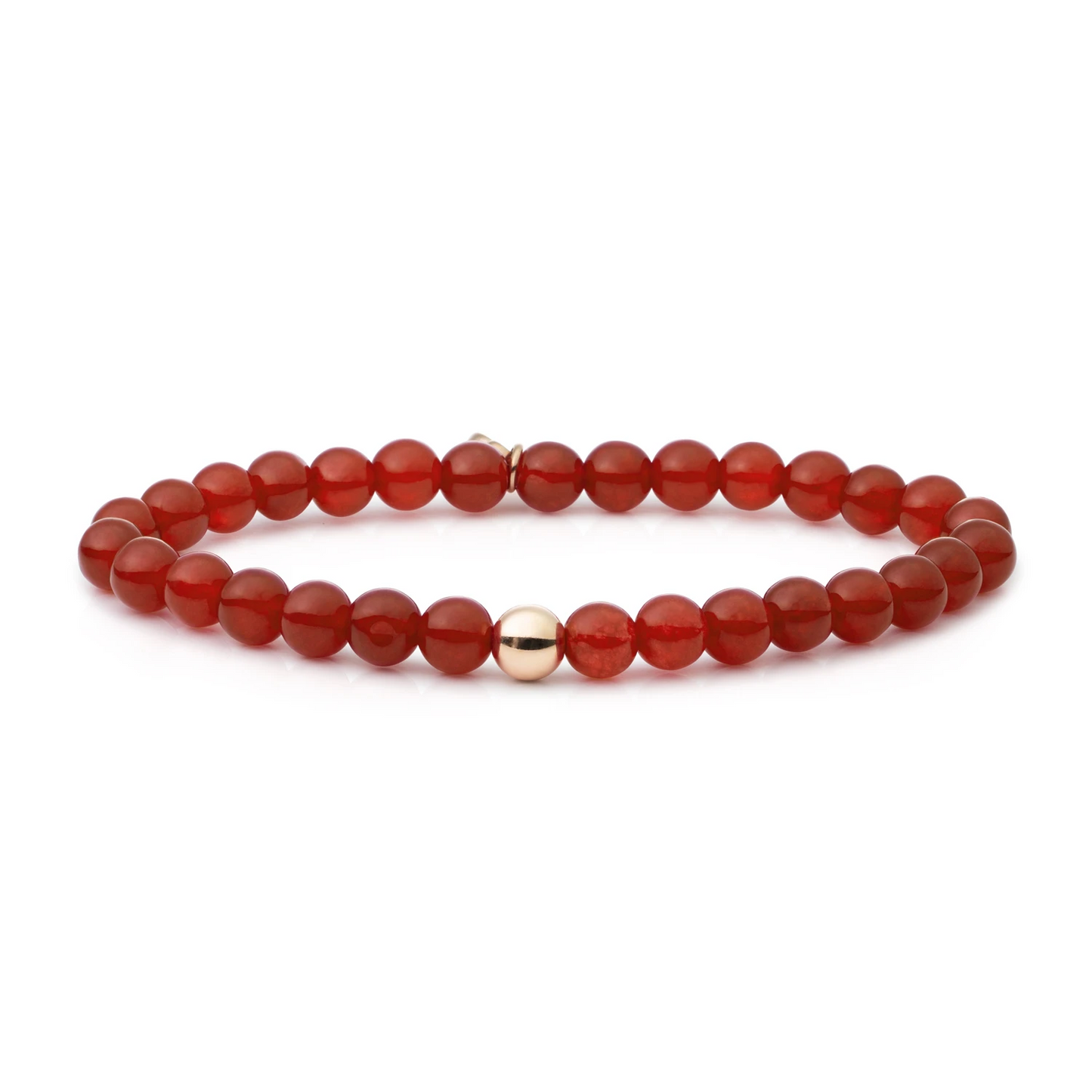 Bracelet | Red Coral Saturn large - Gold 6mm