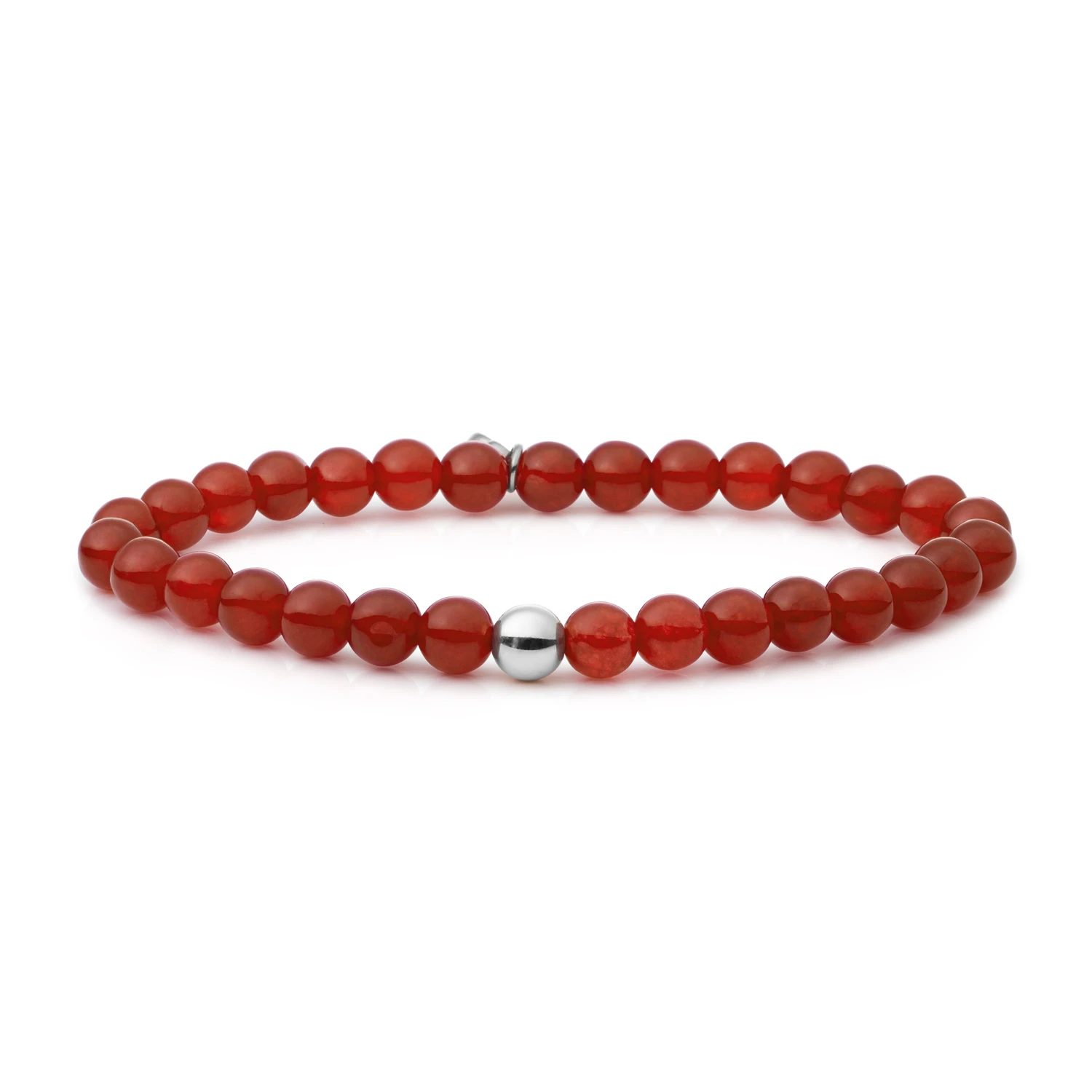Bracelet | Red Coral Saturn large - Silver 6mm