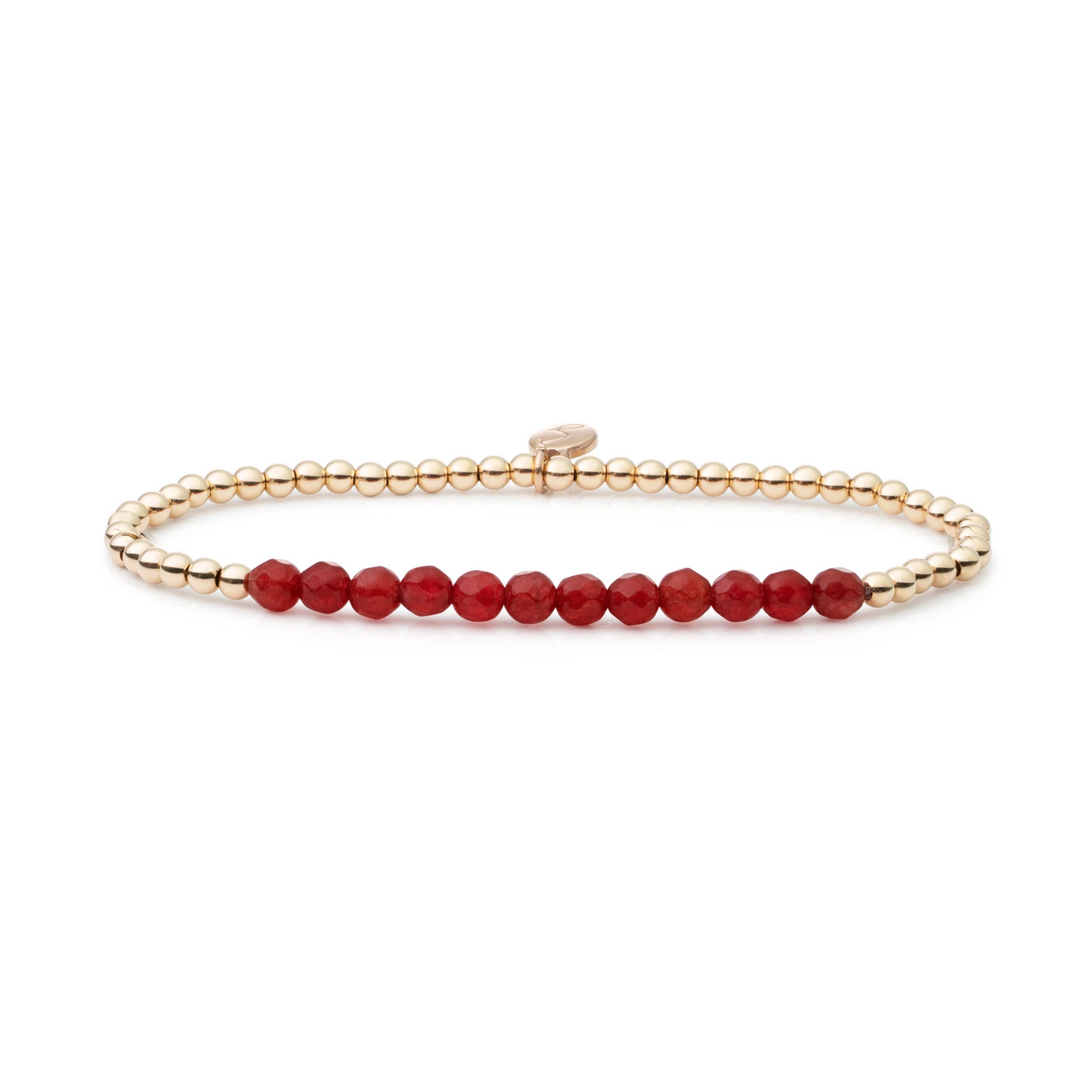 Bracelet - Red Coral Universe - Gold 3mm