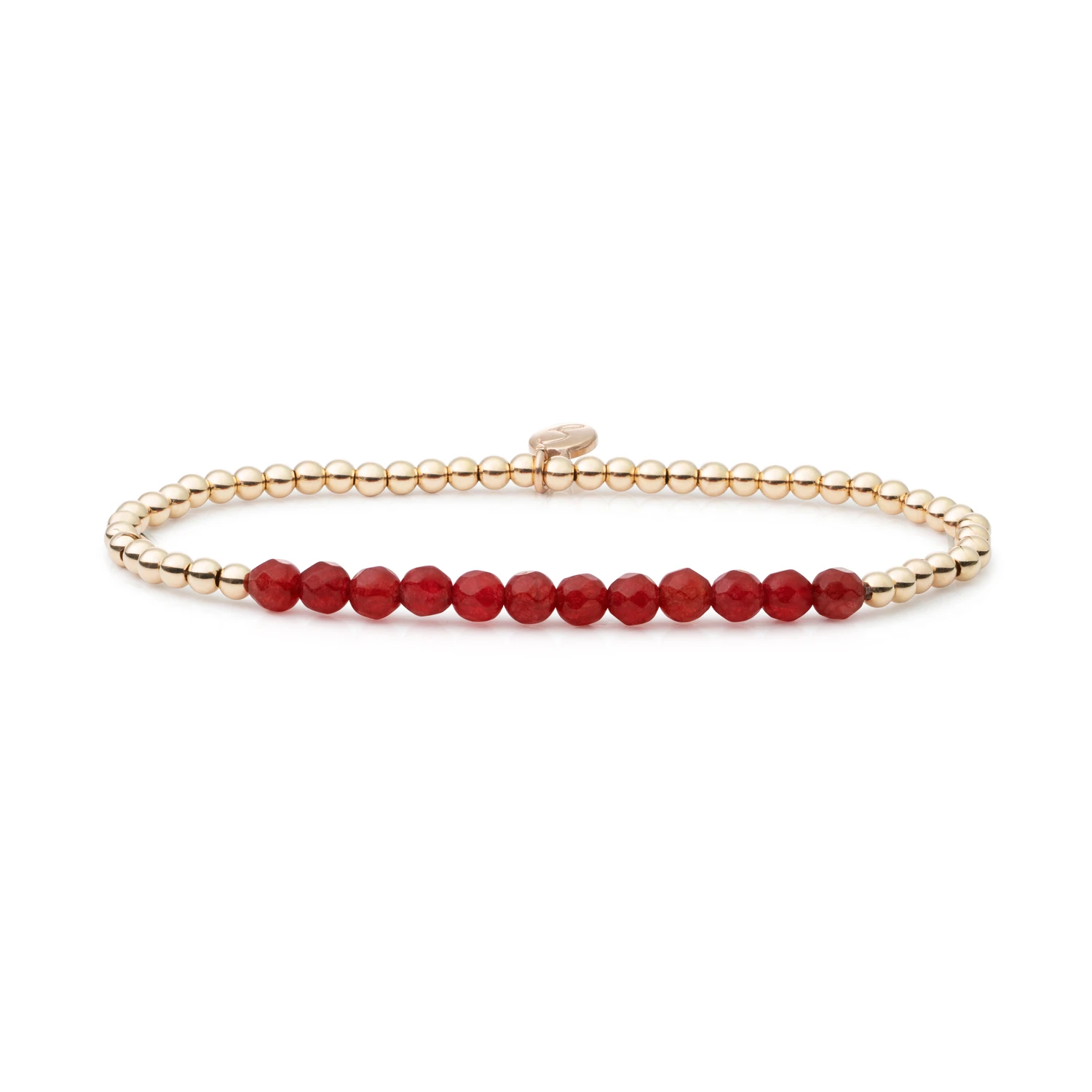 Bracelet - Red Coral Universe - Gold 3mm