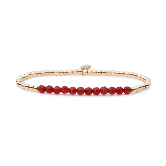 Bracelet - Red Coral Universe - Gold 3mm