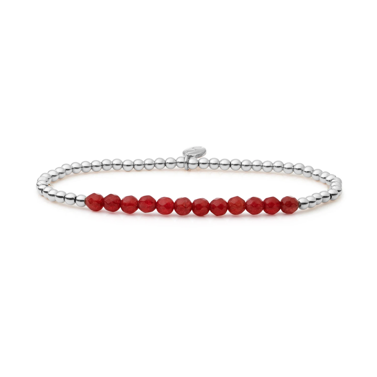 Bracelet - Red Coral Universe - Silver 3mm