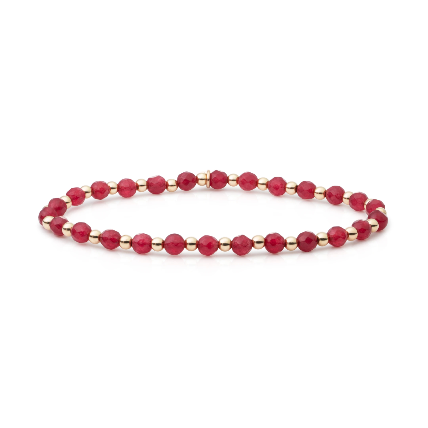 Bracelet | Red Jade Interstellar - Gold 3mm