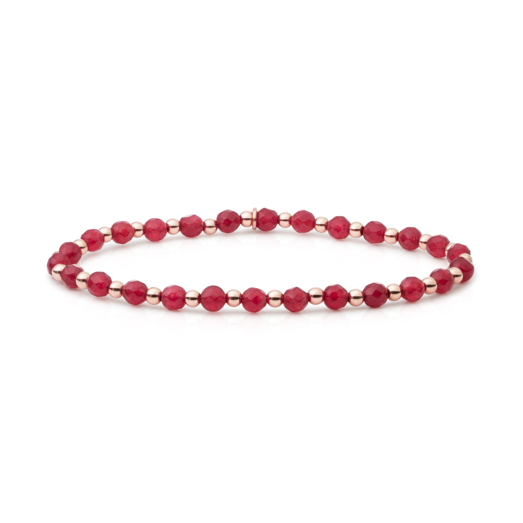 Bracelet | Red Jade Interstellar - Rose Gold 3mm