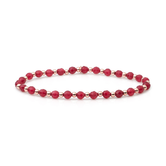 Bracelet | Red Jade Interstellar - Rose Gold 3mm