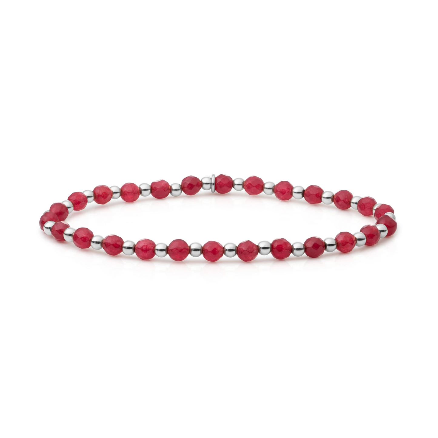 Bracelet | Red Jade Interstellar - Silver 3mm