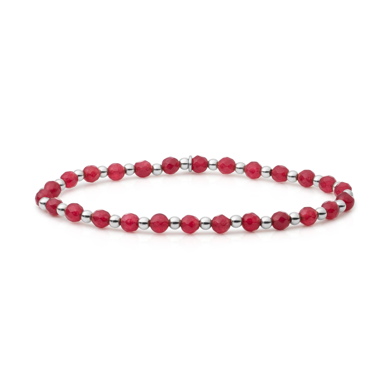 Bracelet | Red Jade Interstellar - Silver 3mm