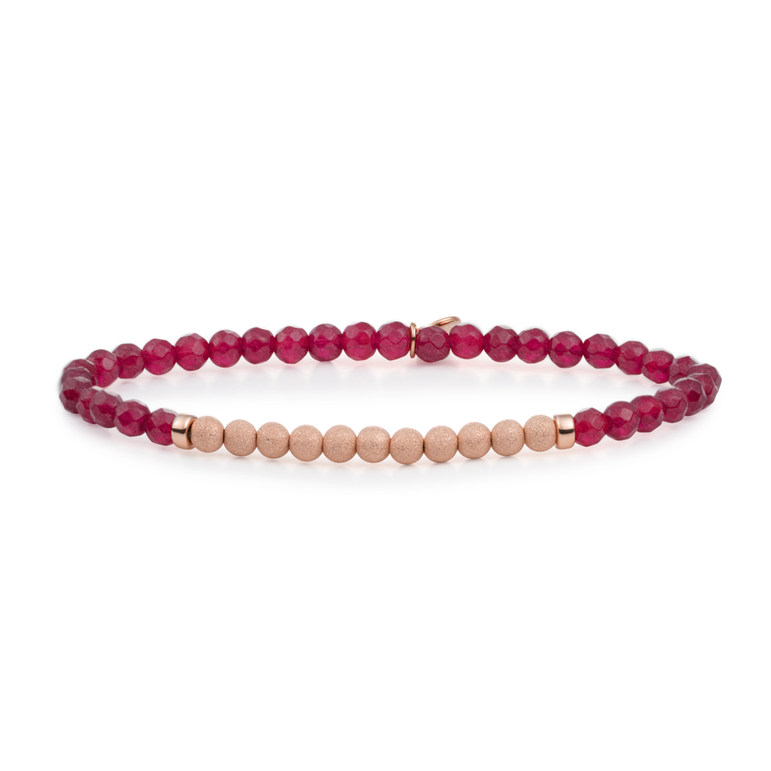Bracelet | Red Jade Lightyear - Rose Gold Champagne