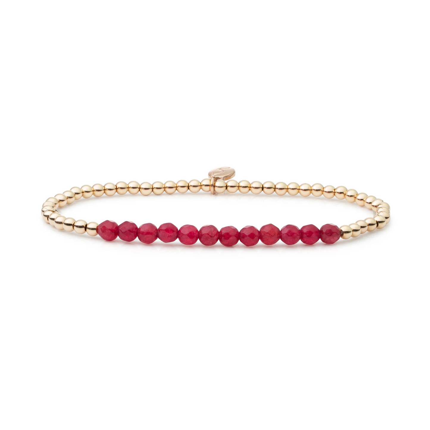 Bracelet - Red Jade Universe - Gold 3mm
