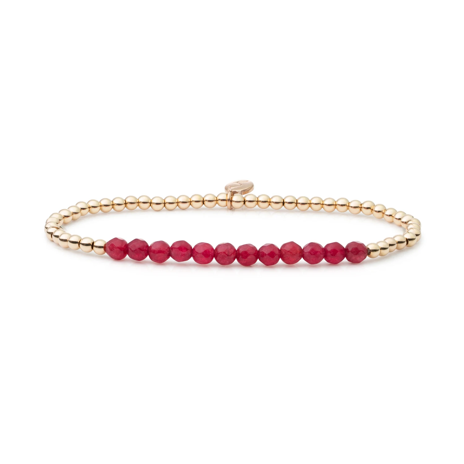 Bracelet - Red Jade Universe - Gold 3mm