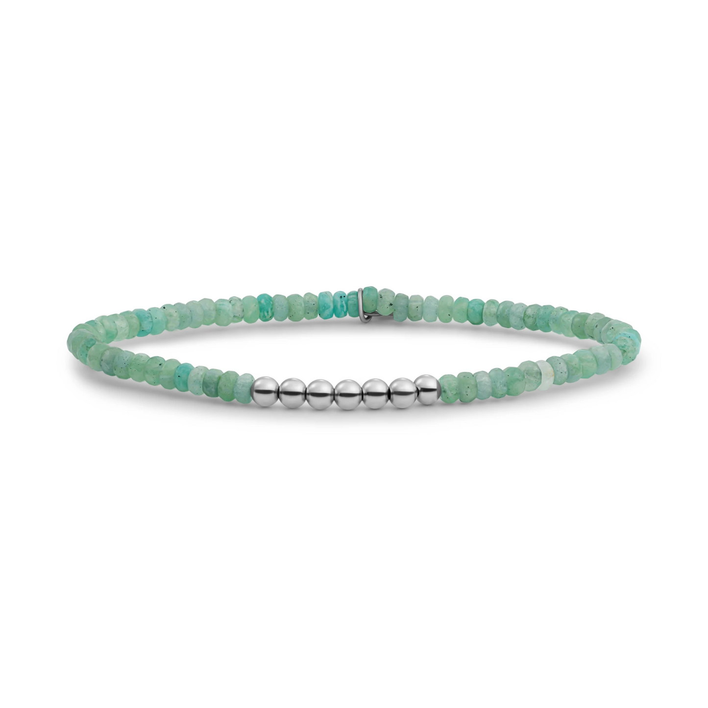 Bracelet | Rich Green Amazonite 4mm Reverse Universe | silver