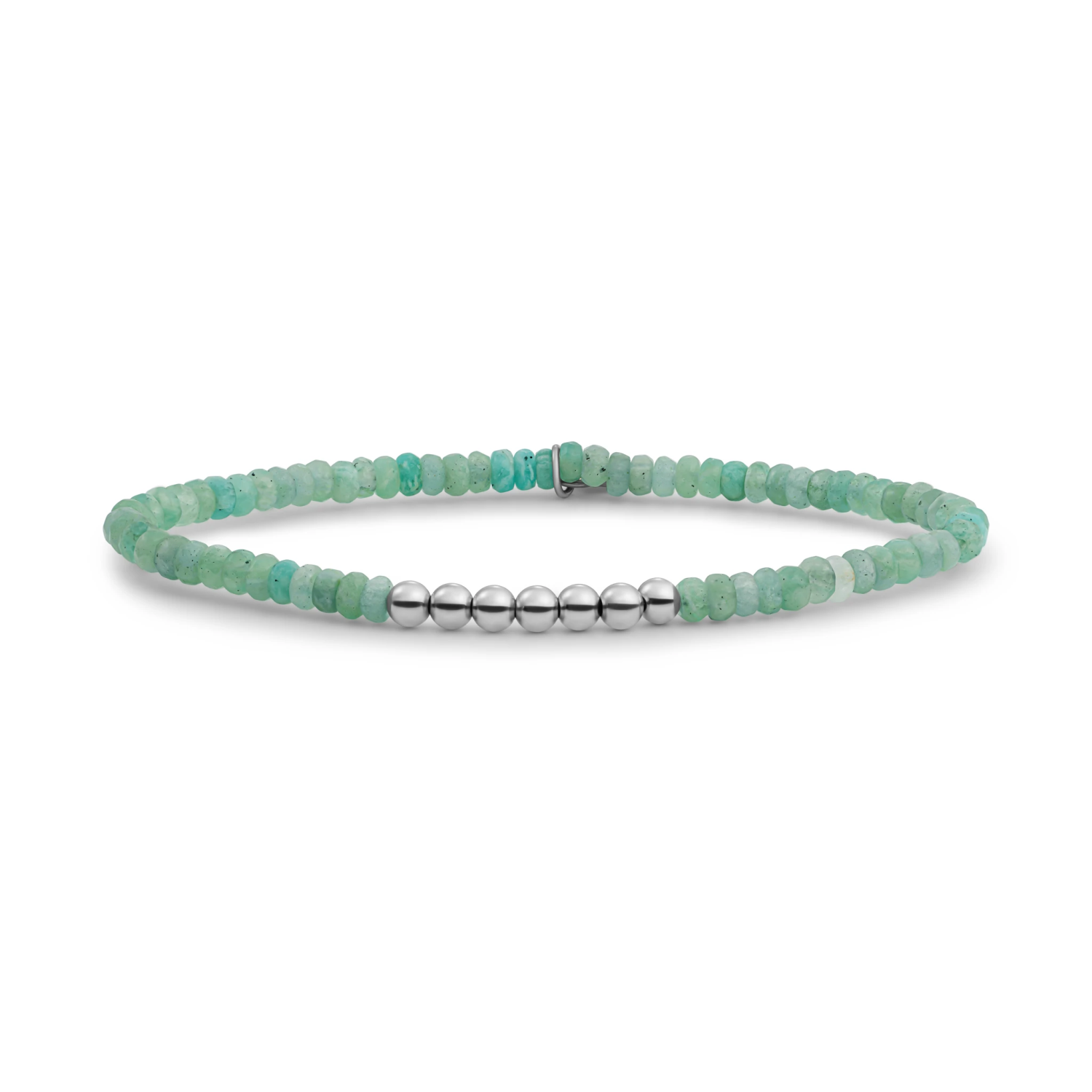 Bracelet | Rich Green Amazonite 4mm Reverse Universe | silver