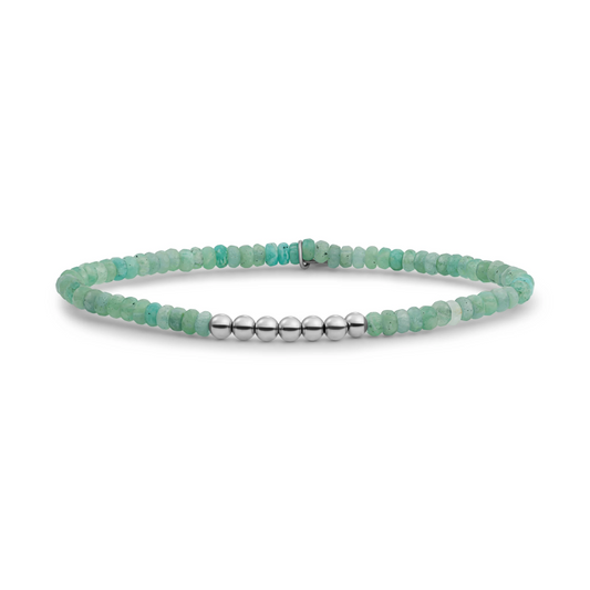 Bracelet | Rich Green Amazonite 4mm Reverse Universe | silver